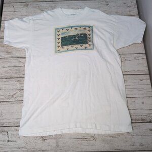 Vintage Fruit Of The Loom Single Stitch Cow Post Card T Shirt Size XL